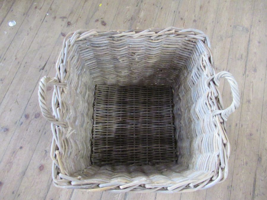 A square wicker basket, 25ins x 24ins, height excluding handles 23ins - Image 2 of 2