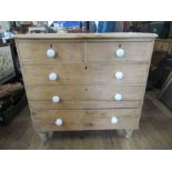 A pine chest of drawers, width 39ins, height 37.5ins, depth 18ins