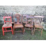 A collection of Chairs  to include 19th Century  dinning chairs and country style chairs etc