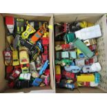 Three boxes of toy cars, to include Dinky, Matchbox etc
