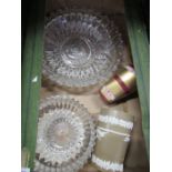 A box of glassware, to include coronation plate