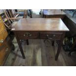 A 19th century oak side table, 31ins x 18ins, height 28ins