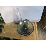 A Whitefriars glass vase, with label and a bowl - Some light surface scratches to the bowl but