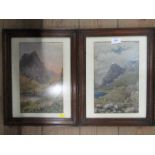 Pair of watercolours, mountain landscapes, 11.5ins x 7ins