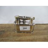 A Dunhill silver plated table lighter, numbered 737418