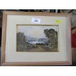 A 19th century watercolour, landscape, inscribed to the front and back, 4ins x 7ins