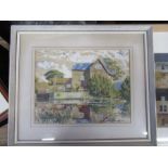 Donald Edwards, watercolour, Mill at Stratford on Avon, 9ins x 11.5ins, together with George Cutter,