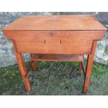 An Antique oak desk, with hinged lid, width 33ins, height 31ins