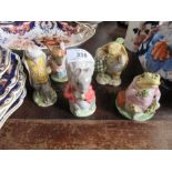 Five Beswick Beatrix Potter figures, Sir Isaac Newton, Timmy Tiptoes, Mrs Tittlemouse, Mr Aldermen