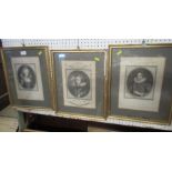 Three Antique black and white portrait prints, Anne of Denmark, Henry Prince of Wales son of King