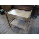 An oak tea wagon  30ins x 18ins, height 30ins