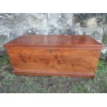 A 19th century elm box , width 31ins, depth 15ins, height 12ins