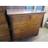 A 19th century mahogany chest, of two short drawers over three long graduated drawers, with fluted