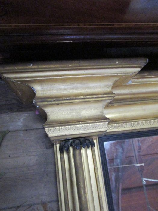 A Regency gilt frame over mantle mirror, width 56ins, height 28ins - Image 2 of 2