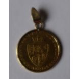 A 1790 gold half spade guinea, in a pendant mount