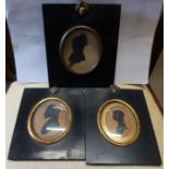 Three 19th century silhouette portraits, all inscribed verso