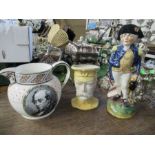Of political interest -  A Staffordshire character jug of Nelson another possibly of Kitchener and