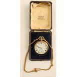 A Dennison 9ct gold open face pocket watch, with presentation inscription to Flight Sergt. C.H