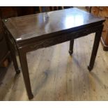 An Eastern hardwood sidetable, 40ins x 22ins, height 31.5ins