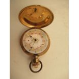 A 14k gold cased Waltham pocket watch, with enamel dial and 'Royal' mechanism, Date 1888, total