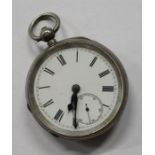 A silver Victorian pocket watch, Chester 1896