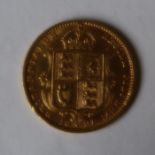 An 1891 gold half sovereign
