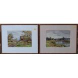 Robert Yuill, two watercolours, rural scenes, 8.5ins x 12ins, together with A G Horner, pastel,