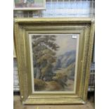 A 19th Century watercolour, river scene, indistinctly monogrammed,  23ins x 16ins