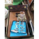 A box of mixed silver plate, to include flatware