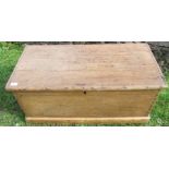 A pine blanket box, width 38ins, depth 19ins, height 16ins