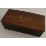 A 19th century Swiss table top musical box, the mahogany case decorated with flowers, playing 4