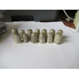 Thirteen hallmarked silver thimbles, to include some by Charles Horner