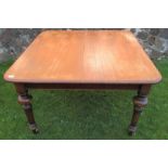 A 19th century mahogany dining table, 45.5ins x 47.5ins, height 28ins