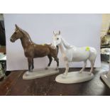 A Royal Copenhagen model of a bay horse and a grey horse - Both model are free from any chips or