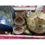 A box of assorted sundries to include glass, light, etc