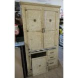 A painted larder cupboard, af width 41ins, height 82ins