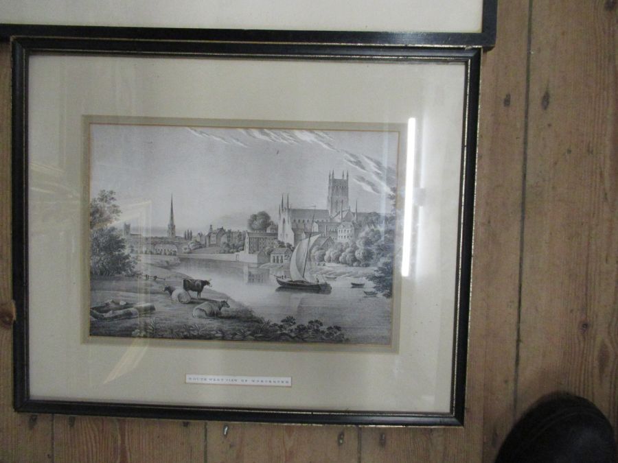 A collection of 19th century and later prints, to include Putney Bridge, views of Worcester, Crome - Image 9 of 10