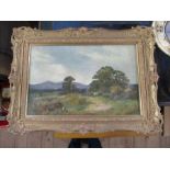 T C Harper, oil on canvas, rural landscape, 11ins x 16.5ins