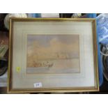 Bates, two pencil and watercolours, landscapes, together with Sir James Peile, watercolour, Naples