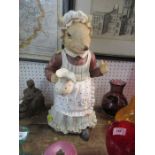 A model of a mouse in Victorian maids outfit, height 17.5ins