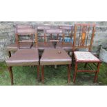 A set of 5 Regency design dining chairs af together with an Edwardian chair