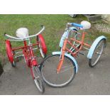 Two Vintage children's tricycles