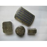 A Continental silver pill box, marked 800, together with another pill box with Art Nouveau