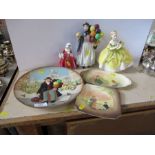 A Royal Doulton Balloon man plate, together with two Royal Doulton series ware dishes and three