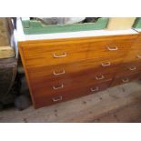 Three chest of drawers with a Formica top, width 36ins, height 33.5ins for all, together with a pair