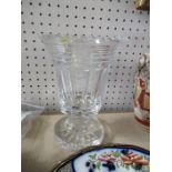 A William Yedward crystal vase, height 8ins