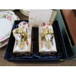 A pair of Royal Worcester Trafalgar Lions, boxed with certificate