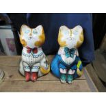Joan & David De Bethel, two Rye model cats, height 6.5ins
