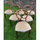 A set of six 19th century mahogany balloon back dining chairs
