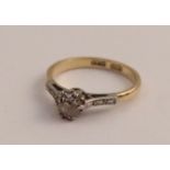 An 18ct platinum single stone diamond ring, claw set old cut diamond approx 4.09mm diameter,